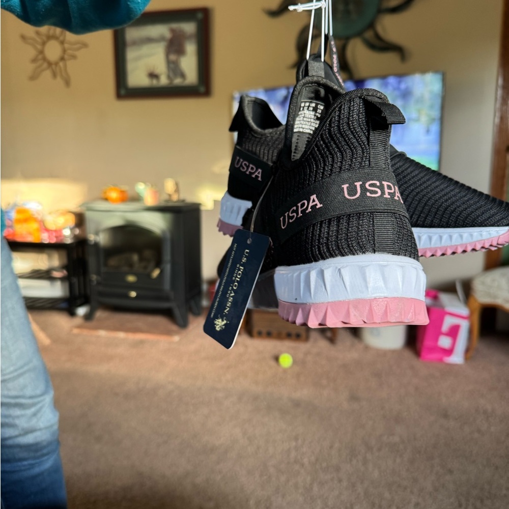 Polo by Ralph Lauren Black and Pink Athletic Shoes